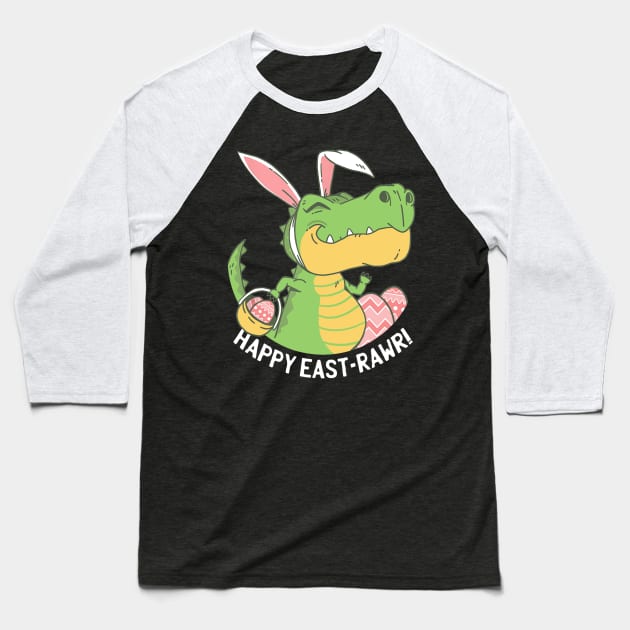 Happy East-Rawr TShirt T Rex Dinosaur Egg Kids Easter Bunny Baseball T-Shirt by craiglimu